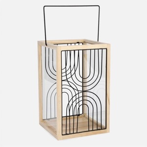 Lanterne Sytle vintage en métal pour la maison, lanterne de camping intérieure/extérieure avec lanterne décorative de Noël en verre pour la maison - Product Image 3