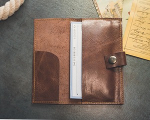 Élégant porte-chéquier en cuir avec logo personnalisé Portefeuille long avec blocage RFID Cadeau de bureau fait main de haute qualité Design de couleur personnalisé - Product Image 1