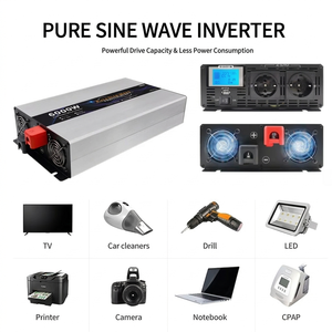 Convertisseur de puissance à onde sinusoïdale pure 6000W, 12V/24V/48V DC vers 110V/220V, pour système solaire domestique, camping-car et hors réseau - Product Image 4
