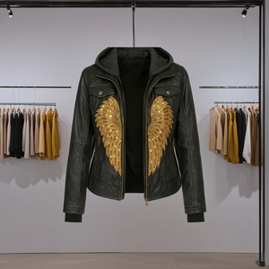 Venta al por mayor de chaquetas de cuero personalizadas de fabricante OEM de alta calidad de cuero genuino chaquetas de moto hombres mujeres - Product Image 5