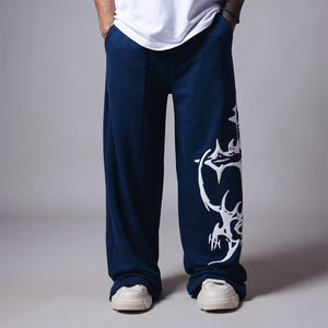 Pantalon de survêtement baggy en polaire avec logo personnalisé en gros pour hommes - Product Image 1