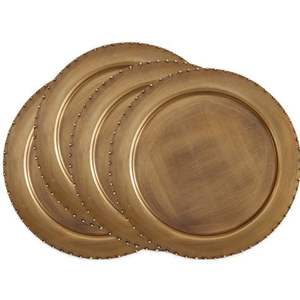 Plaques de chargeur métalliques de qualité supérieure à bas prix avec des finitions élégantes et polies pour les présentations de repas festifs et quotidiens - Product Image 1