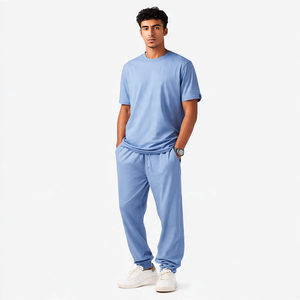 Conjunto de chándal de Camiseta de algodón para Hombre | Camiseta con estampado de logotipo personalizado y pantalones para correr | Ropa deportiva informal - Product Image 4