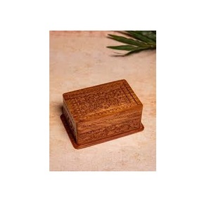 Boîte de rangement en bois personnalisée de vente chaude rectangulaire sculptée pour le stockage et la décoration idée cadeau parfaite de l'Inde - Product Image 3