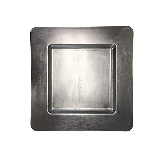 Wholesale Stainless Steel Chargers Storage Square Tray Serving Dishes Plates For Wedding Decorative an Dinnerware