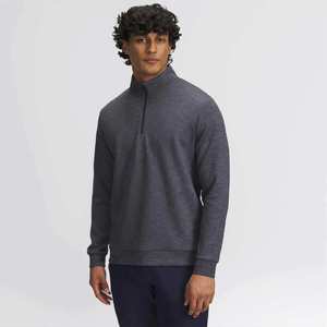 T-shirt à manches longues pour homme de haute qualité, coupe ajustée, fermeture éclair sur le devant, logo personnalisé, entraînement, séchage rapide, t-shirt de course - Product Image 4