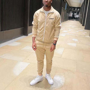 High Quality Unisex Blank Zip up Sweatshirt Jogging Pants Two Piece Set Private Label Sweat Suits <b>Velour</b> <b>Tracksuit</b> for Men - Product Image 3