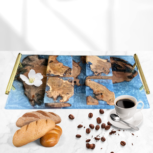 Articles chauds-Plateau en bois en résine époxy avec de nombreuses couleurs scintillantes pour servir et décorer Fabriqué au Vietnam - Product Image 5