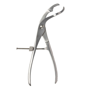 Fórceps de sujeción de hueso curvados a lado 145 mm 5 3/4 "Bloqueo de tornillo ajustable con fijación de rosca Ancho 3 mm Fórceps de hueso quirúrgico - Product Image 5