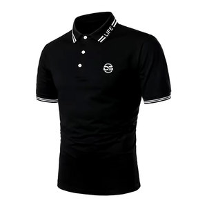 Jersey de manga corta con estampado de logotipo personalizado para hombre, Polo de color sólido de secado rápido, ligero, transpirable, patrón de ajuste perfecto - Product Image 3