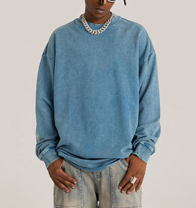 Fabricant 100% Coton Fabricants Logo Personnalisé 350G Coton Col Rond Sweat-shirts Respirants Manches Longues Sweats à Capuche Vierges - Product Image 5