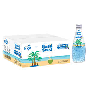 Proveedor al por mayor etiqueta personalizada OEM 290 ml botella Semilla de albahaca bebida agua de coco-OEM bajo MOQ muestra gratis diseño gratis - Product Image 2