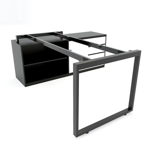 Escritorio Ejecutivo HBRT022 180x160cm, Diseño Minimalista Contemporáneo de Lujo, Sistema Rectangular Doble, Patas de Acero, Requiere Ensamblaje - Product Image 5