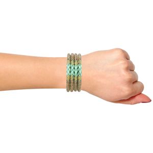 Ensemble de bracelets indiens Bollywood Style Rhinestone Crystal Bracelet Jewelry Set pour femmes filles (4pc) - Product Image 3