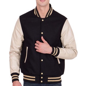 Chaqueta Universitaria Personalizada con Logotipo Propio, Cuello Acanalado con Puños, Chaqueta Bomber con Bordado Chenille para Hombre - Product Image 4