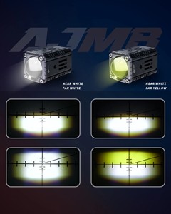 Mini motocicleta de alto brillo, luz LED antiniebla, blanco, amarillo, 12W, lámpara antiniebla compacta para motocicletas - Product Image 4