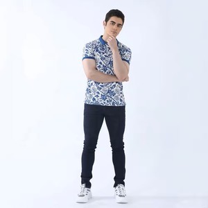 Vente de polos pour hommes de la meilleure qualité, maillot à manches courtes à col boutonné sublimé durable, motif imprimé à séchage rapide. - Product Image 1