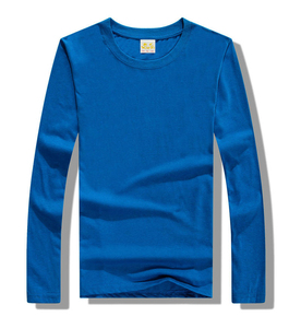 Vente en gros de t-shirt à manches longues pour femmes de haute qualité 100% coton tissu tricoté respirant col en O couleur unie style décontracté - Product Image 5