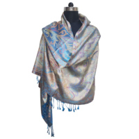 Écharpes longues en soie pure indienne de haute qualité, étoles multicolores d'automne, tissées en jacquard, avec prix de gros