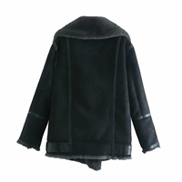 Veste bomber courte pour femme, printemps, fermeture éclair, écologique, 100% polyester, décoration en fausse fourrure tissée