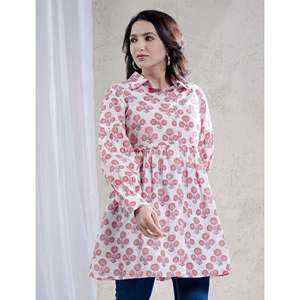 <b>Pink</b> Breathable Cotton Camisole Butta Block Printed Women's Daily <b>Top</b> One Size Fits All XS Option Available - Product Image 5