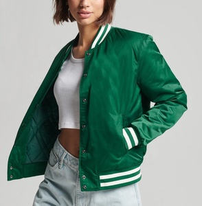 Chaquetas universitarias de satén para mujer, estilo varsity, cortas, con botones, uniforme deportivo, las más vendidas - Product Image 4