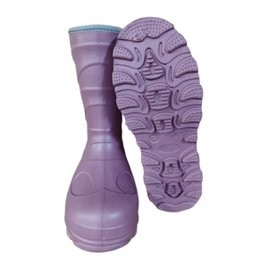 Stivali da <span class=keywords><strong>pioggia</strong></span> alla caviglia EVA viola da ragazza leggera impermeabile antiscivolo comoda fodera in pelliccia alla moda stile di sicurezza per neonati - Product Image 4