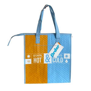 Sac à provisions portable personnalisé OEM refroidisseur de déjeuner à isolation thermique souple avec fermeture à glissière imprimé sacs isothermes de plage - Product Image 3