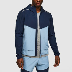 Veste coupe-vent personnalisée légère en nylon et élasthanne 2 tons pour homme, coupe-vent imprimé pour sport d'extérieur, course à pied - Product Image 4