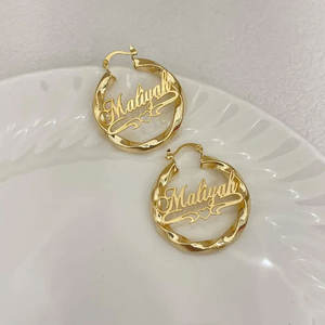 Pendientes de Aro con Nombre Personalizado en Plata 925, Círculo de 15 mm, Par - Product Image 6