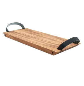 Plateau de service rond fait à la main avec Hendel en laiton Nacre et bois d'acacia jetables écologiques pour restaurant à la maison, etc. - Product Image 5