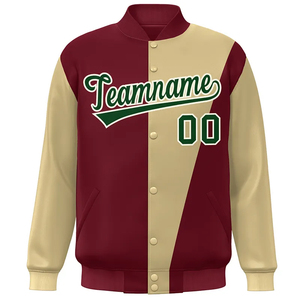 Venta al por mayor de los hombres de otoño invierno Stand rompevientos abrigos High Street Varsity chaqueta de béisbol logotipo personalizado de talla grande servicio OEM - Product Image 3