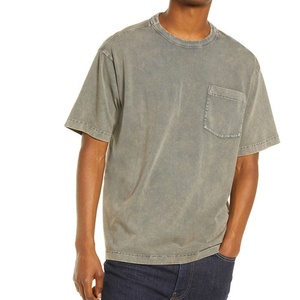 <b>Men's</b> Casual Streetwear O-Neck Crew Neck T-<b>Shirt</b> Heavyweight Vintage Cotton Quick-Dry Fitness Knitted Fabric Oversized <b>Pocket</b> - Product Image 1