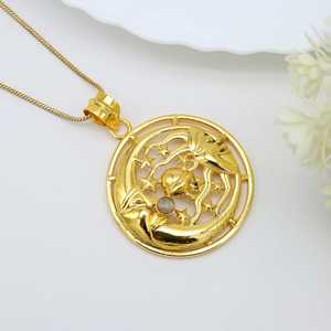Collar con Colgante de Oro Exclusivo, Joyería Boho de Latón para Mujer, Chapado en Oro de 18k, Sol y Luna Celestiales con Labradorita, para Venta al Por Mayor/OEM/ODM - Product Image 2