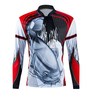 Ropa deportiva Ropa de pesca Quarter Zip Manga larga Pesca Polos 100% Poliéster Spandex Impresión por sublimación Ropa de pesca - Product Image 4