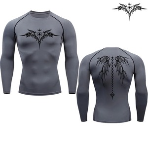 Camisa transpirable de verano de calidad superior 2025 logotipo impreso personalizado Rash Guard nueva ropa de jogging elegante para hombres - Product Image 5