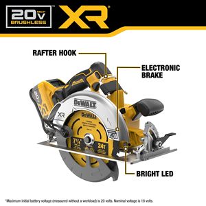 Kit de Sierra Circular Inalámbrica de 20V MAX XR de 7-1/4 Pulgadas con Batería y Cargador para Corte de Madera y Azulejos en Bricolaje e Industrial - Product Image 5