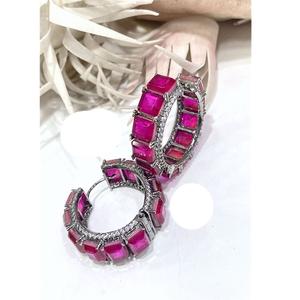 Lujosos aros dobles, pendientes elegantes para mujer, pendientes para fiesta, accesorios de moda con piedra de circón para regalos - Product Image 2