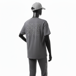 Ensemble de vêtements de sport pour femmes, t-shirt en coton premium 200 GSM et legging en polyester et élasthanne gris, logo aigle personnalisé par transfert thermique DTF. - Product Image 3