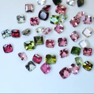 Turmalina Multicolor de Alta Calidad, Corte Cojín de 7x8 mm, Gema Suelta Natural Pulida para Fabricación de Joyas, Proveedor - Product Image 4