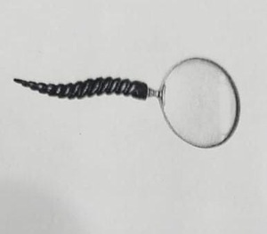 Loupe et couteau à papier, ensemble avec manche en os de corne, loupe de style antique en laiton massif - Product Image 3