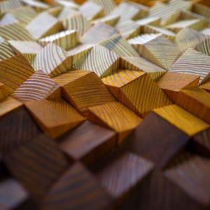 ของตกแต่งผนังแบบโมเสคไม้สนไล่ระดับสีแบบทันสมัยสัญลักษณ์ติดผนังร่วมสมัยสีสดใสและเป็นธรรมชาติ - Product Image 2