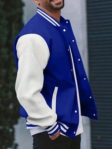 2024 Hip Hop Varsity Veste Hommes Femmes Automne Patchwork Couleur Bloc Coupe-Vent Manteaux Mode Lâche - Product Image 6