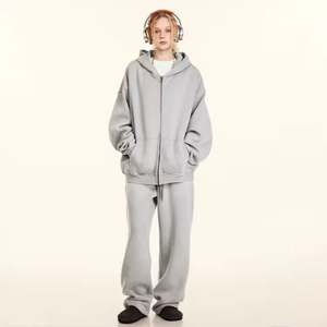 Ropa de fábrica Fabricantes logotipo personalizado peso pesado algodón polar Streetwear Unisex Oversize ácido lavado sudaderas con capucha pantalones conjunto hombres - Product Image 3