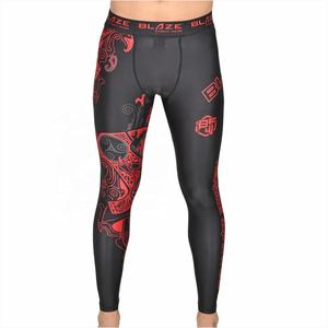 Collants athlétiques de gymnastique de couleur unie pour hommes, pantalons de compression de sport imprimés unis pour hommes, pantalons droits à rayures incurvées - Product Image 3