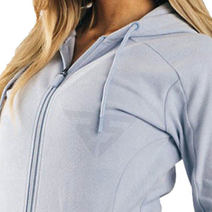 Sudaderas con capucha de diseño personalizado con cremallera completa para mujer, servicio OEM, ropa de gimnasio, pulóver, sudaderas con capucha para mujer - Product Image 4