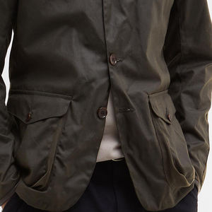 Chaquetas a prueba de viento con capucha largas de invierno para hombre de nailon 100% de alta calidad con cuello levantado y logotipo frontal - Product Image 3