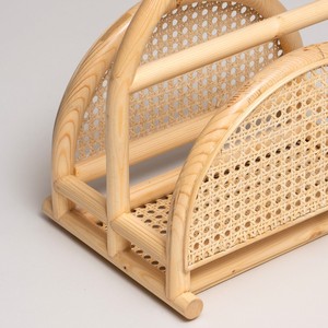 Natural Rattan <b>Magazine</b> Rack Handmade Wicker <b>Magazine</b> Holder Bamboo Newspaper Organizer Home Decor Furniture Storage Rack - Product Image 2