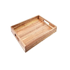 Plateau en bambou naturel et bois Cuisine Salon Plateau de transport de fruits Plateau de service en bois direct du fabricant - Product Image 2