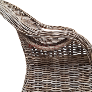 Athen Natural Kuboo Grey Rattan <b>Frame</b> Dining Chair Natural Cushion Traditional Indoor Wicker Furniture Home Restaurant Eco - Product Image 5